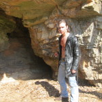 Sam Lukowski, playing Robin, prepares to enter the cave system at Natural Chimneys.