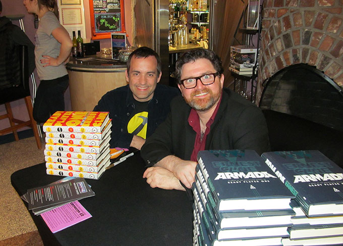 Getting Armada signed by Ernest Cline. Yes, those are his real eyes.