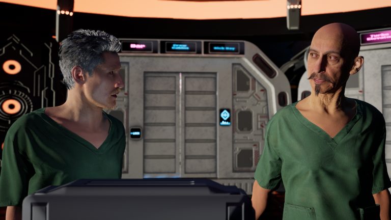 Two orderlies discuss their most interesting patient.